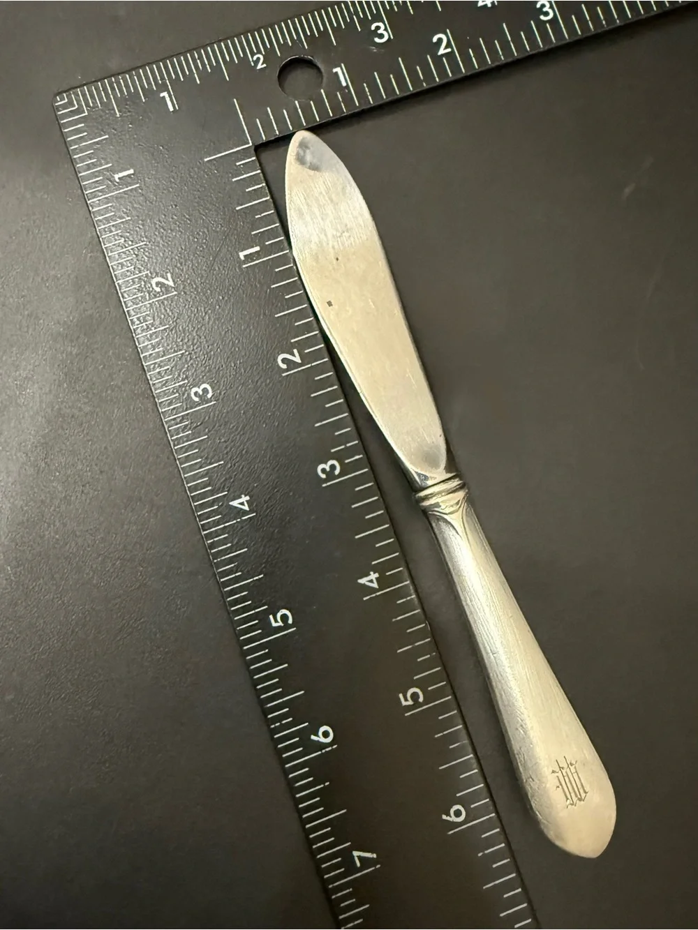 1pc Vintage GORHAM Sterling Gothic Monogram W or M Hollow Handle Butter Spreader
